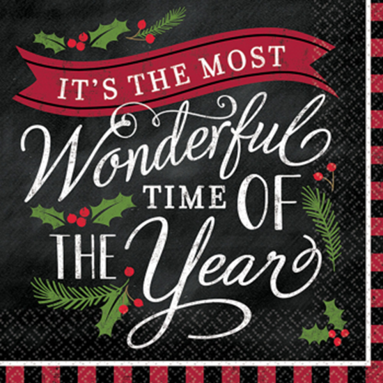 Image sur TABLEWARE - Most Wonderful Time Beverage Napkins