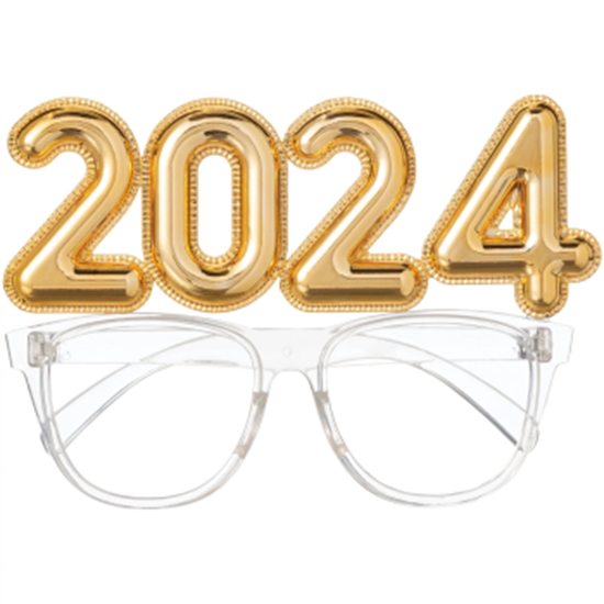 Image sur WEARABLES - 2024 Balloon Number Glasses - Gold