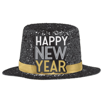 Image de WEARABLES - Happy New Year Mini Top Hat Black, Silver, Gold