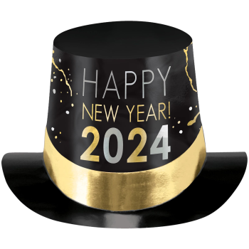Picture of WEARABLES - 2024 Foil Top Hat - Black, Silver, Gold