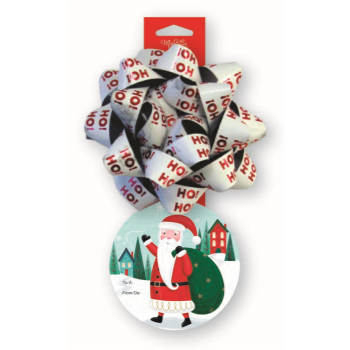 Image de 6" BOW WITH CONFETTI TAG - SANTA