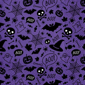 Image de TABLEWARE - PURPLE HALLOWEEN  - LUNCHEON NAPKINS