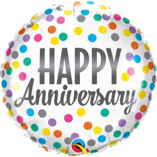 Image sur 18" FOIL - ANNIVERSARY CONFETTI DOTS