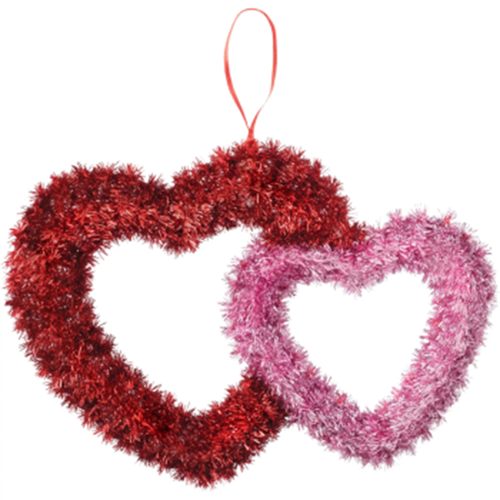 Picture of DECOR - Tinsel Hearts Decoration