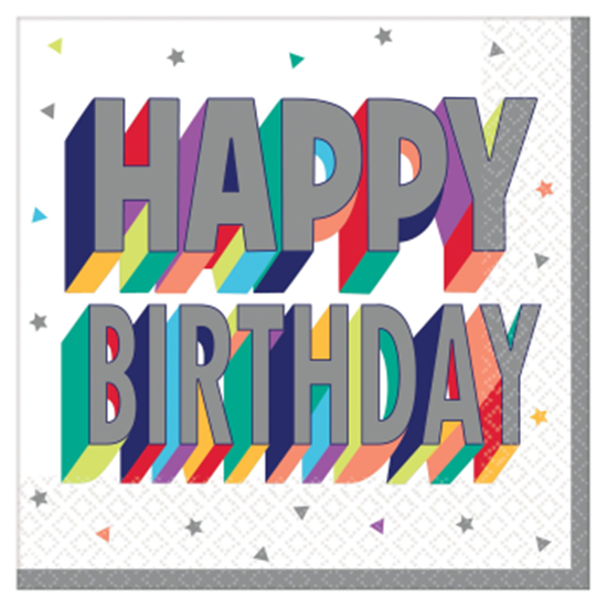 Picture of TABLEWARE - HERE'S TO YOU  HAPPY BIRTHDAY - LUNCHEON NAPKINS