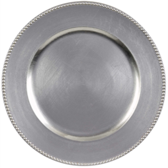 Image sur SERVING WARE - ROUND CHARGER PLATES - SILVER
