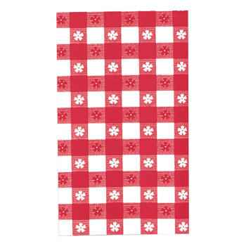 Picture of RED - 54" x 108" Plastic Table Cover - Red Gingham Check