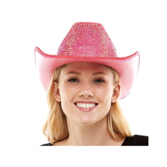Image sur HAT - Pink Rhinestone Cowboy Hat