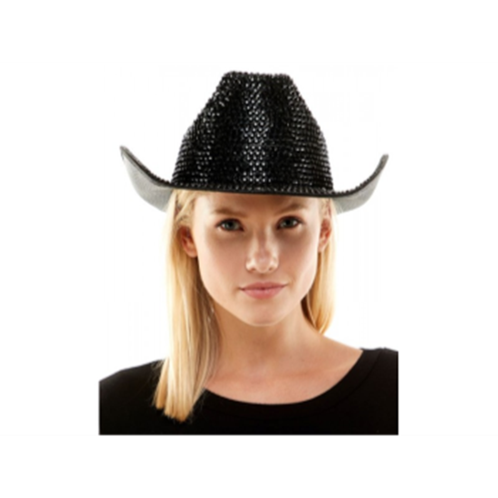 Image sur HAT - Black Rhinestone Cowboy Hat