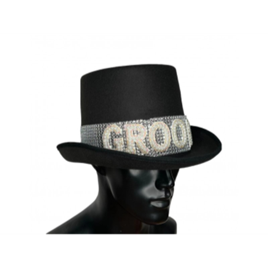 Image sur HAT - Silver Groom Black Top Hat