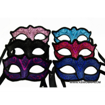 Image de ASST PLASTIC VENETIAN MASK W/ GLITTER