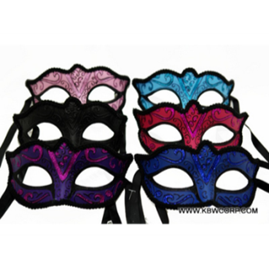 Image sur ASST PLASTIC VENETIAN MASK W/ GLITTER