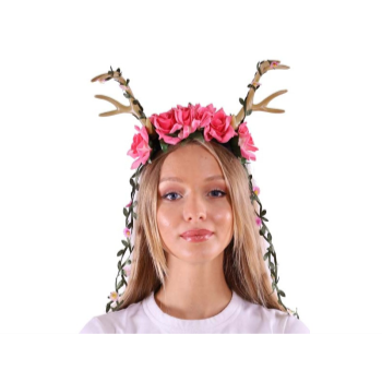 Image de BONE ANTLER HEADBAND WITH FLOWERS