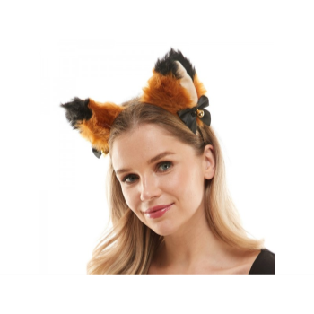 Image de ANIMALS - Furry Fox Ears w/Bell - Brown/Black