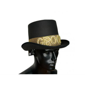 Image de HAT - Gold Groom Black Top Hat