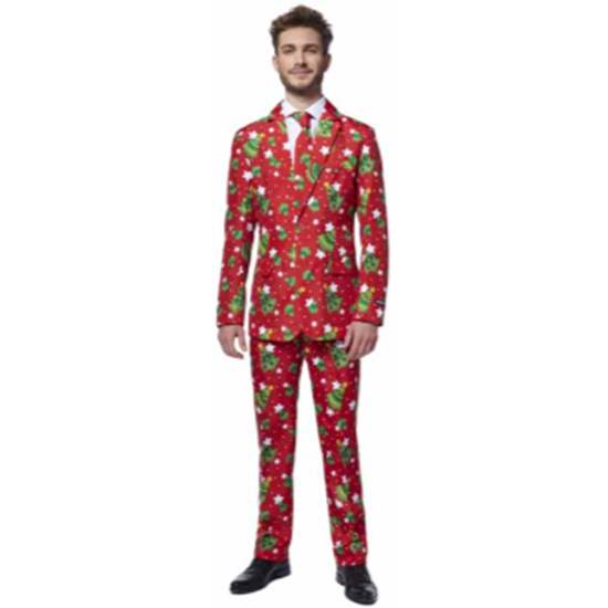 Picture of WEARABLES - CHRISTMAS TREES & RED STARS MEN'S SUIT - LARGE
