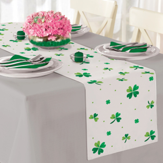 Picture of TABLEWARE - Shamrock Print Table Runner