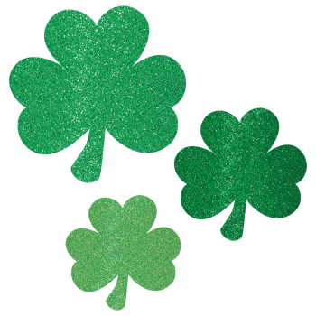 Image de DECOR - Mini Glitter Paper Shamrock Assorted Cutouts