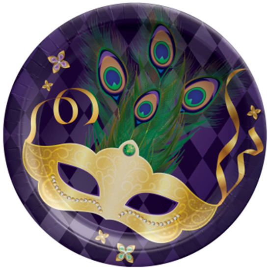 Image sur TABLEWARE - Mardi Gras Masquerade 9" Round Plates