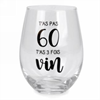 Image sur 60 Stemless Wine Glass - t'as 3 fois vin
