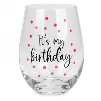 Image de GIFTLINE - Stemless Wine Glass - It's My Birthday
