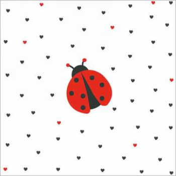 Picture of HEARTS AND LADYBUG - LUNCHEON NAPKINS