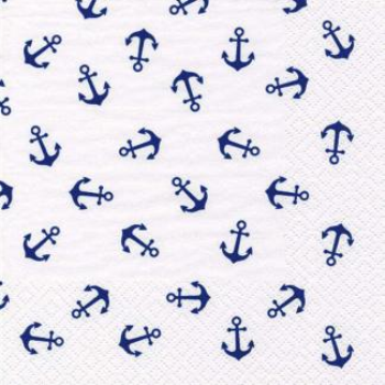 Image de TABLEWARE - Anchors on white - LUNCHEON NAPKINS