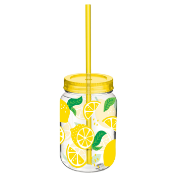 Image de TABLEWARE - MASON CUP WITH STRAW - LEMON