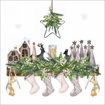 Picture of TABLEWARE - HANGING STOCKINGS LUNCHEON NAPKIN
