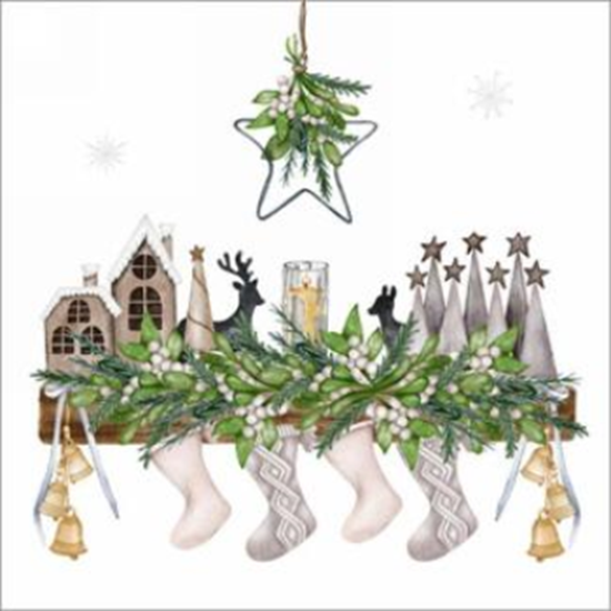 Picture of TABLEWARE - HANGING STOCKINGS LUNCHEON NAPKIN