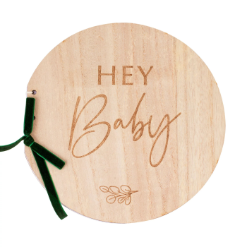 Picture of DECOR - Wooden 'Hey Baby' Guest Book