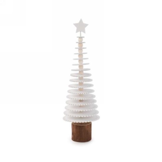 Picture of DECOR - 12" White Wooden Spinning Tree 