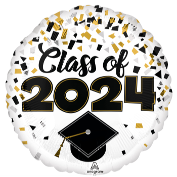 Image de 18'' FOIL - CLASS "2024" CONFETTI