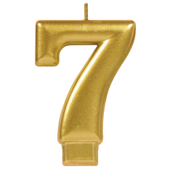 Image de GOLD METALLIC NUMERAL #7 CANDLE 