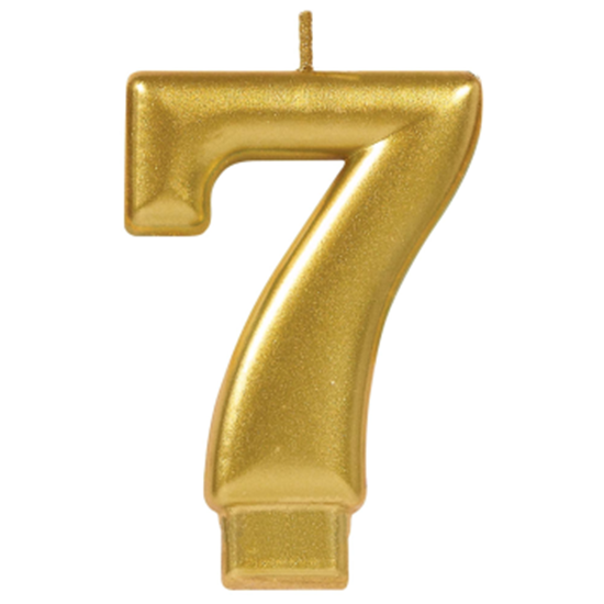 Image sur GOLD METALLIC NUMERAL #7 CANDLE 