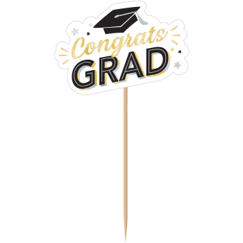 Image de DECOR - Graduation Centerpiece Picks - Black, Silver, Gold