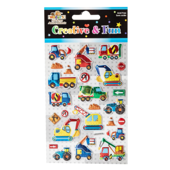 Image de CONSTRUCTION TRUCKS PUFFY STICKERS