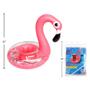 Image de DECOR - 8" INFLATABLE FLAMINGO BEVERAGE HOLDER