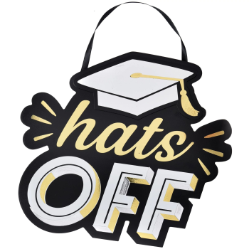 Image de DECOR - Hats Off Hanging Sign - Black, Silver, Gold