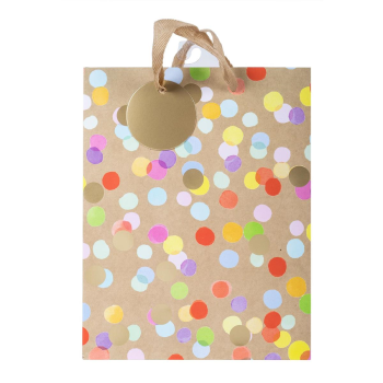 Image de KRAFT CONFETTI DOTS GIFT BAG - MED