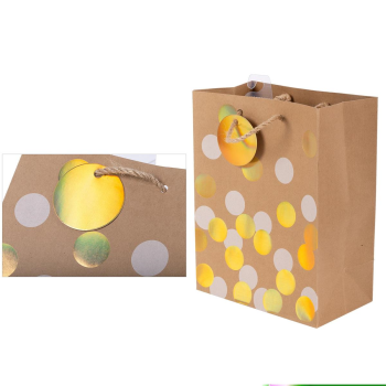 Picture of KRAFT IRIDESCENT DOTS GIFT BAG - MED