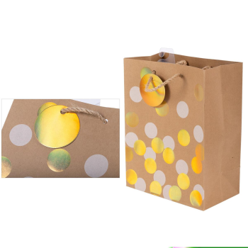 Image de KRAFT IRIDESCENT DOTS GIFT BAG - MED