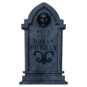 Picture of TOMBSTONE - 22" Here Lies Roman Freely