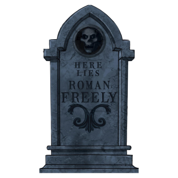 Image de TOMBSTONE - 22" Here Lies Roman Freely