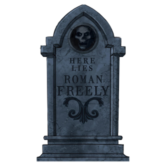 Image sur TOMBSTONE - 22" Here Lies Roman Freely