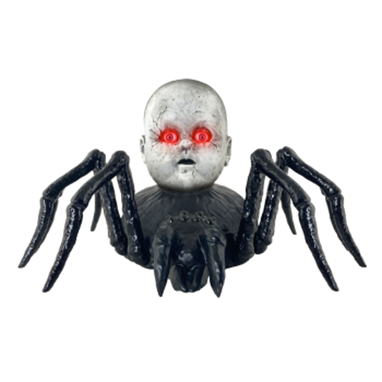 Image sur PROP - Animatronic Light-Up Doll Head Spider