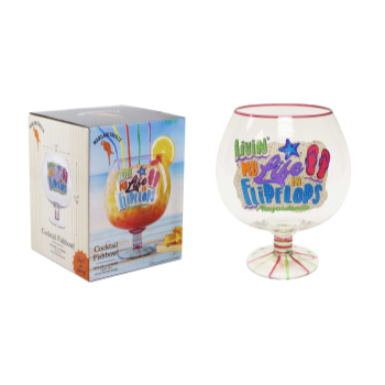 Image de FISH BOWL DRINKING GLASS - LIFE IN FLIPFLOPS