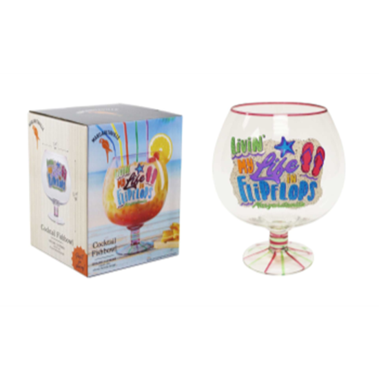 Image sur FISH BOWL DRINKING GLASS - LIFE IN FLIPFLOPS