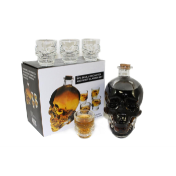 Image de GIFT LINE - SKULL DECANTER with 4 SHOT GLASSES