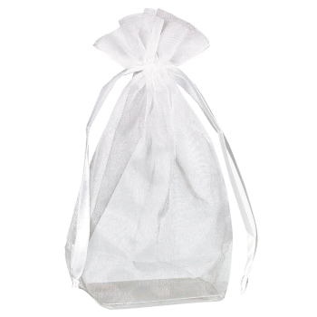 Image de Box Bottom Organza Bag - White